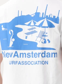New Amsterdam T-shirt Wit Beach Sign Tee