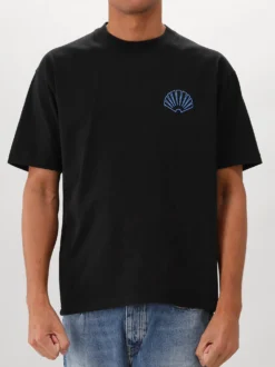 New Amsterdam T-Shirt Zwart Logo Tee Black Acid Blue