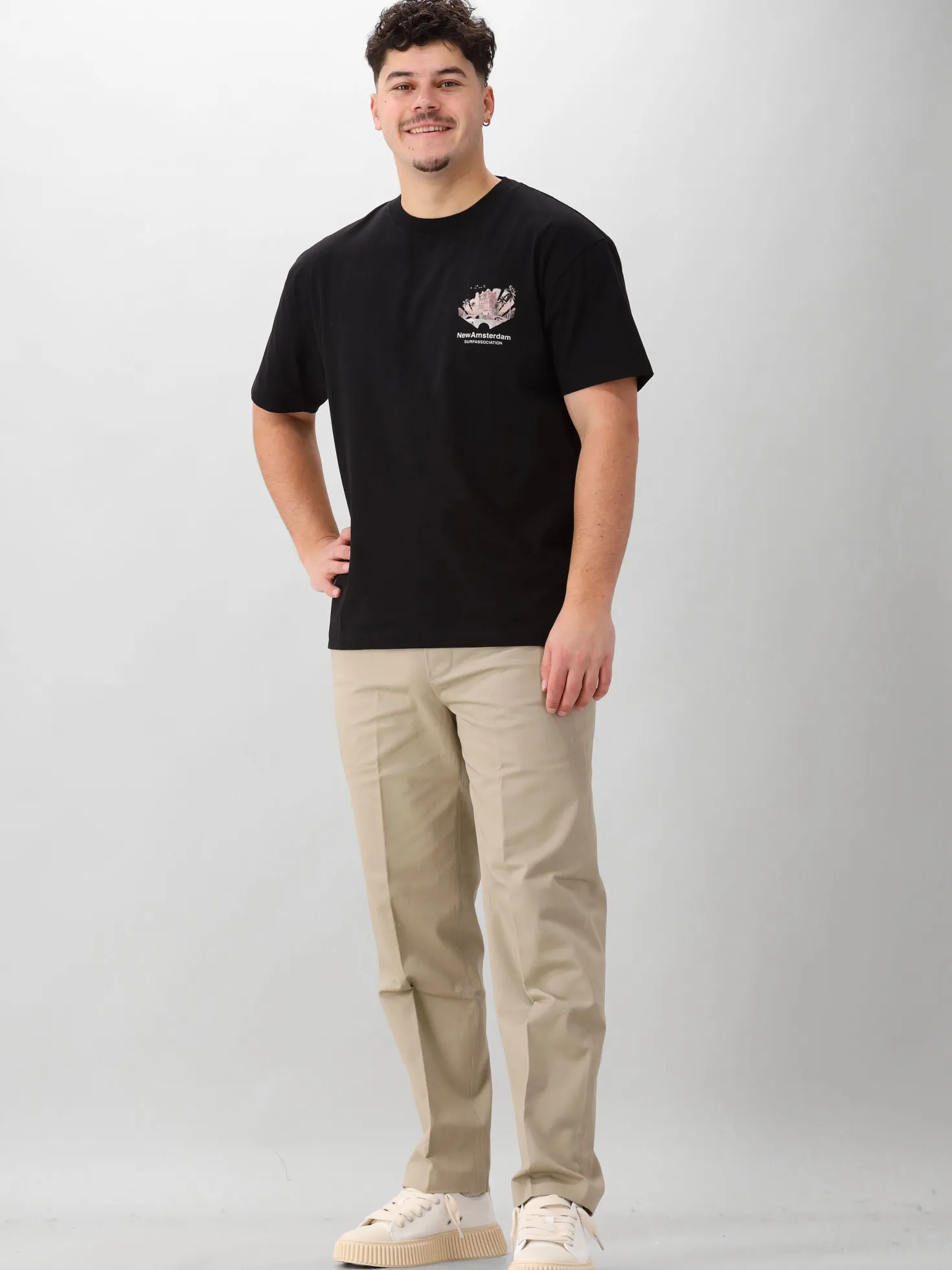 New Amsterdam T-Shirt Zwart Tropical Tee