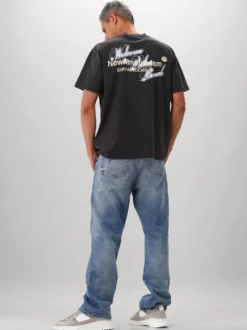 New Amsterdam T-Shirt Zwart Welcome To Palmbeach Tee Antracite