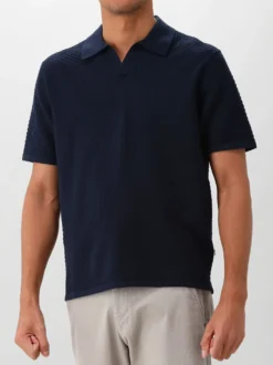NN.07 Gebreide Polo Blauw Paul SS