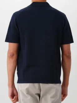 NN.07 Gebreide Polo Blauw Paul SS