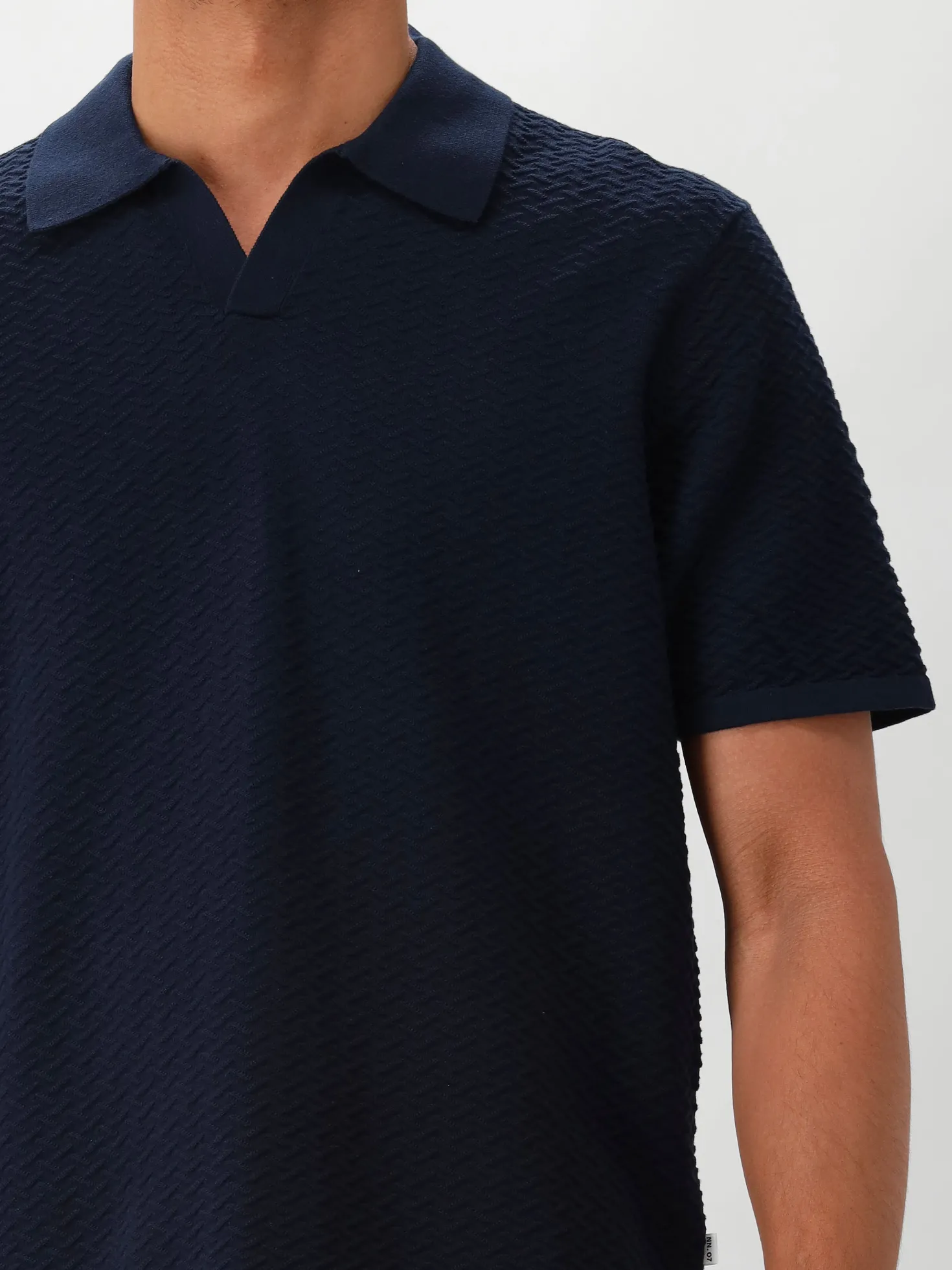 NN.07 Gebreide Polo Blauw Paul SS