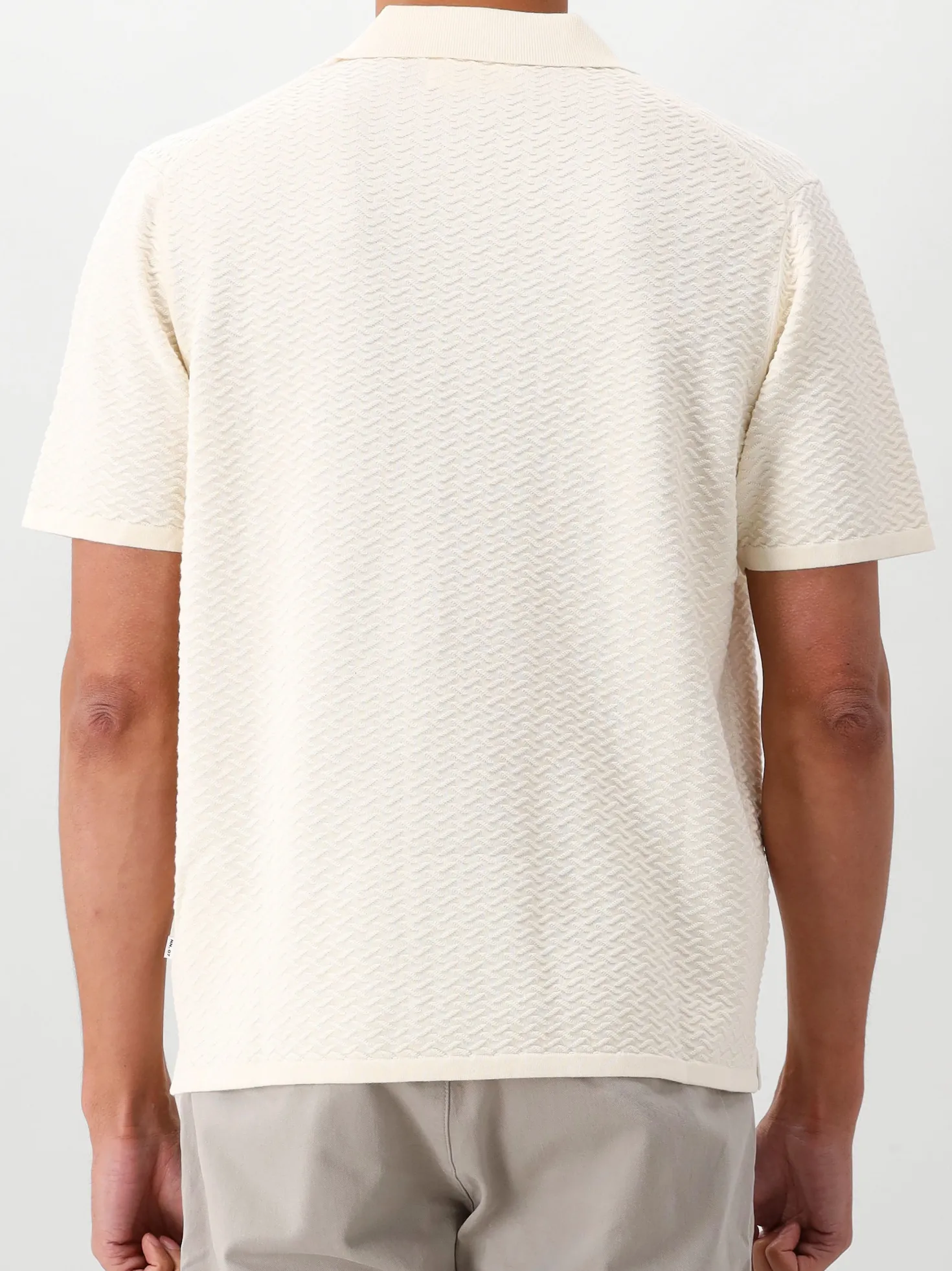 NN.07 Gebreide Polo Gebroken Wit Paul SS