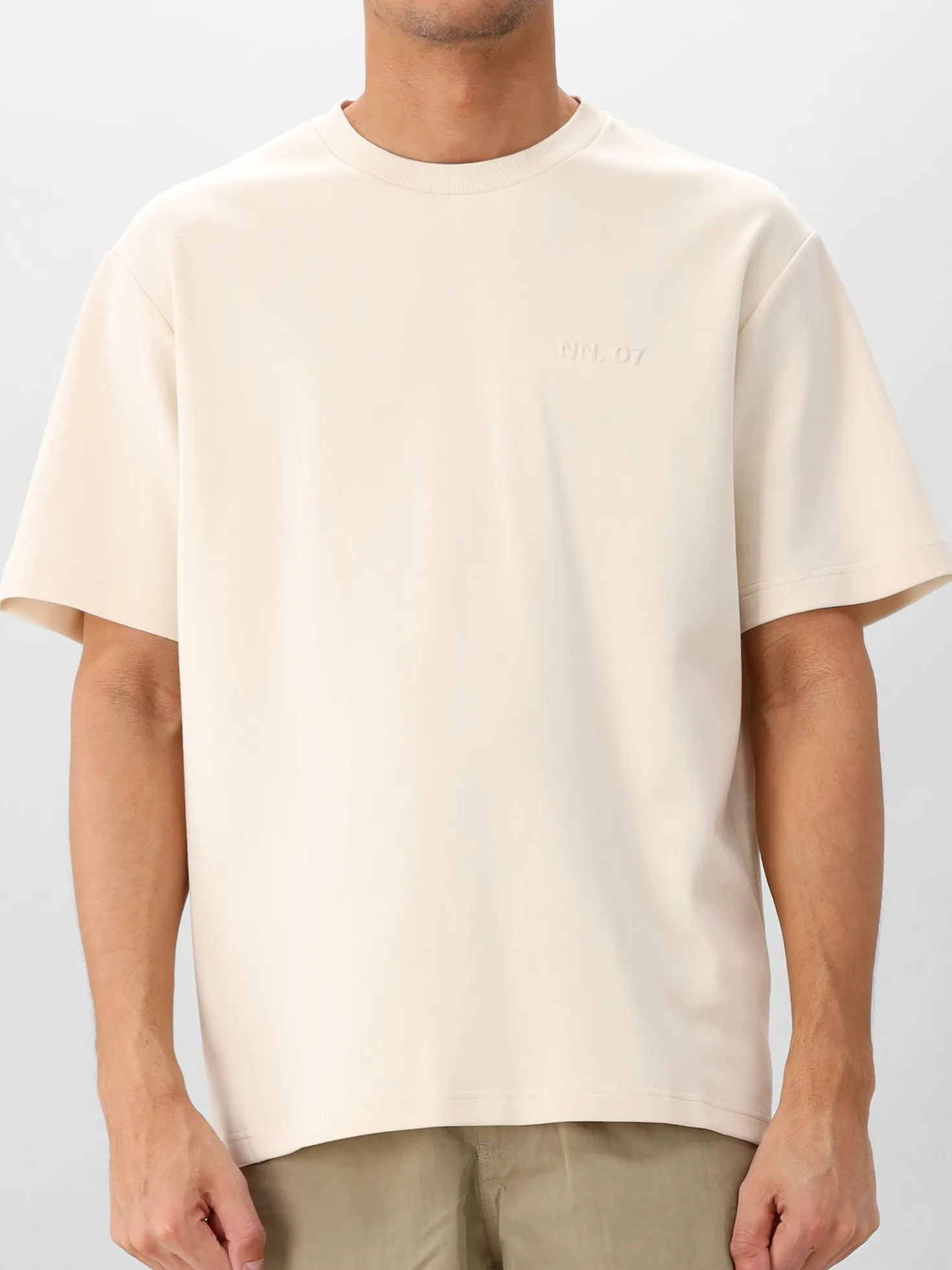 NN.07 T-Shirt Beige Nat SS Logo Tee