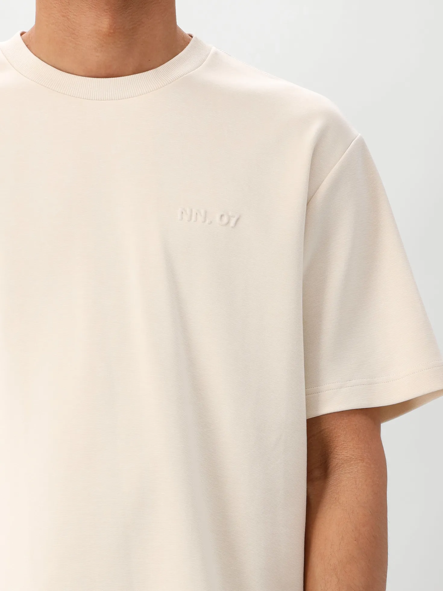 NN.07 T-Shirt Beige Nat SS Logo Tee