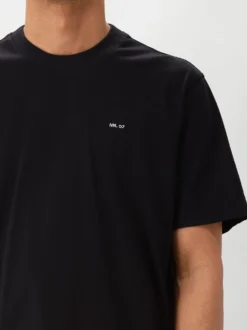 NN.07 T-Shirt Zwart Adam EMB