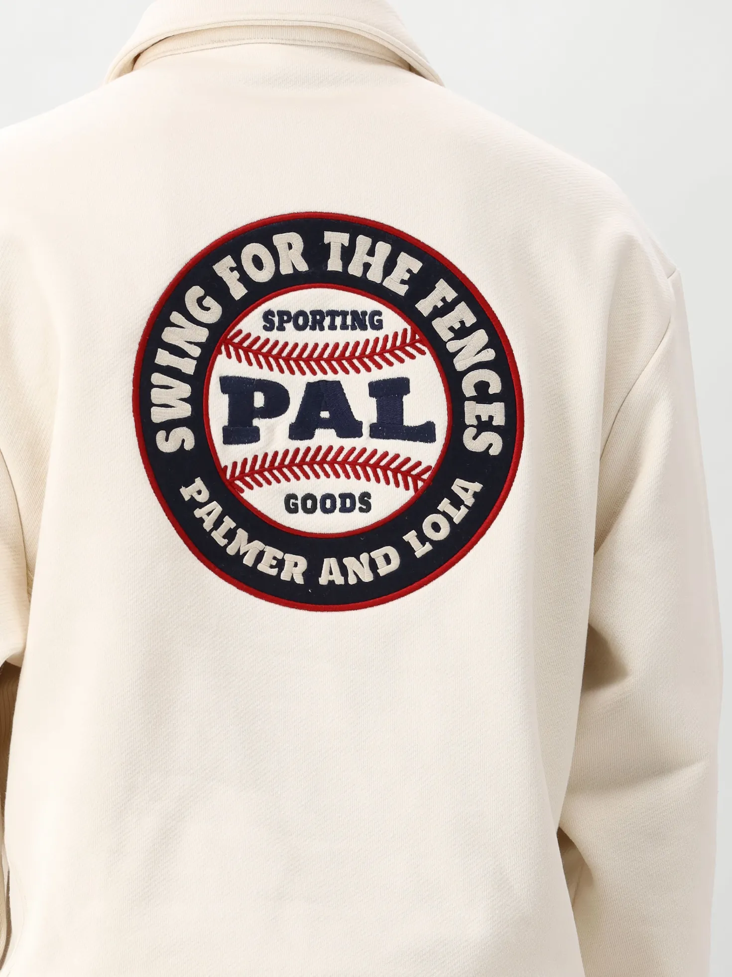 Pal Sporting Goods Sweater Half Zip Gebroken Wit Swing For The Fences