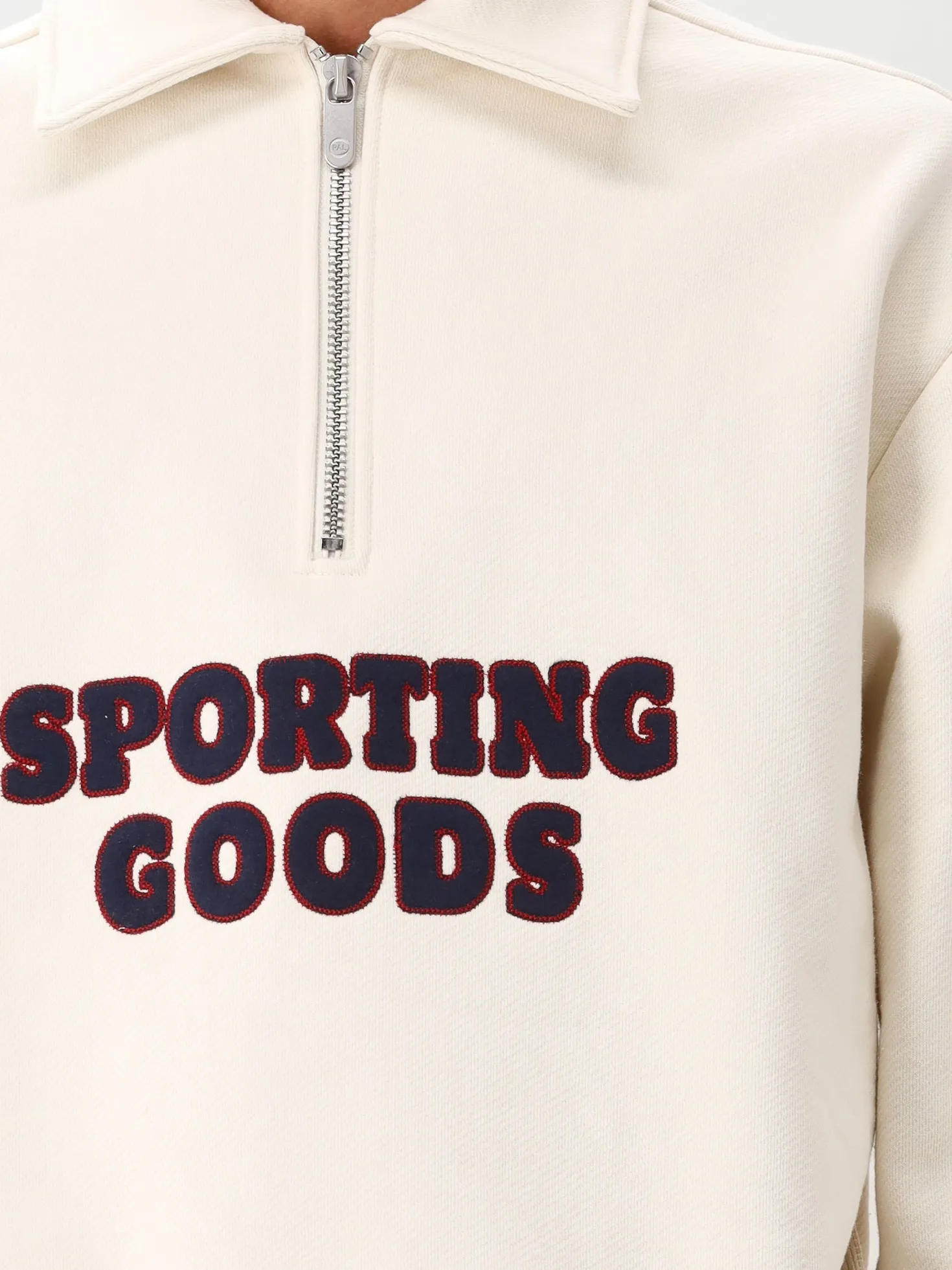 Pal Sporting Goods Sweater Half Zip Gebroken Wit Swing For The Fences