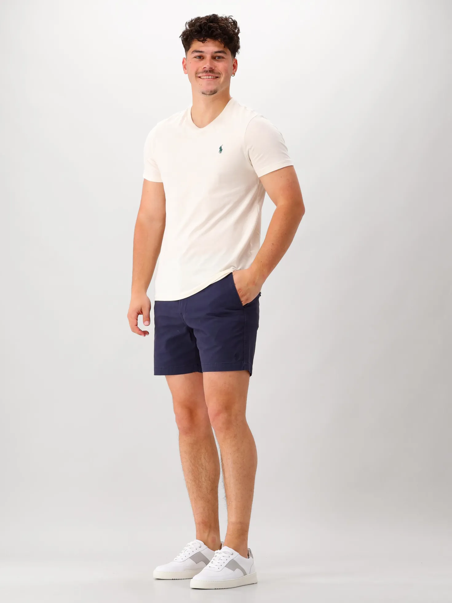 Polo Ralph Lauren Korte Broek Blauw Stretch Classic Fit Prepster