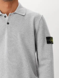 Stone IslandGebreide Longsleeve Polo Grijs