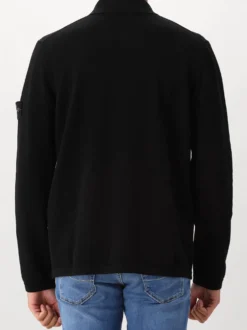 Stone IslandGebreide Longsleeve Polo Zwart