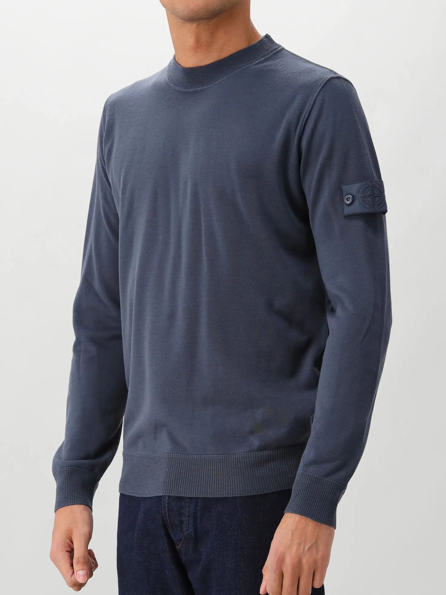 Stone Island Gebreide Trui Blauw Ghost