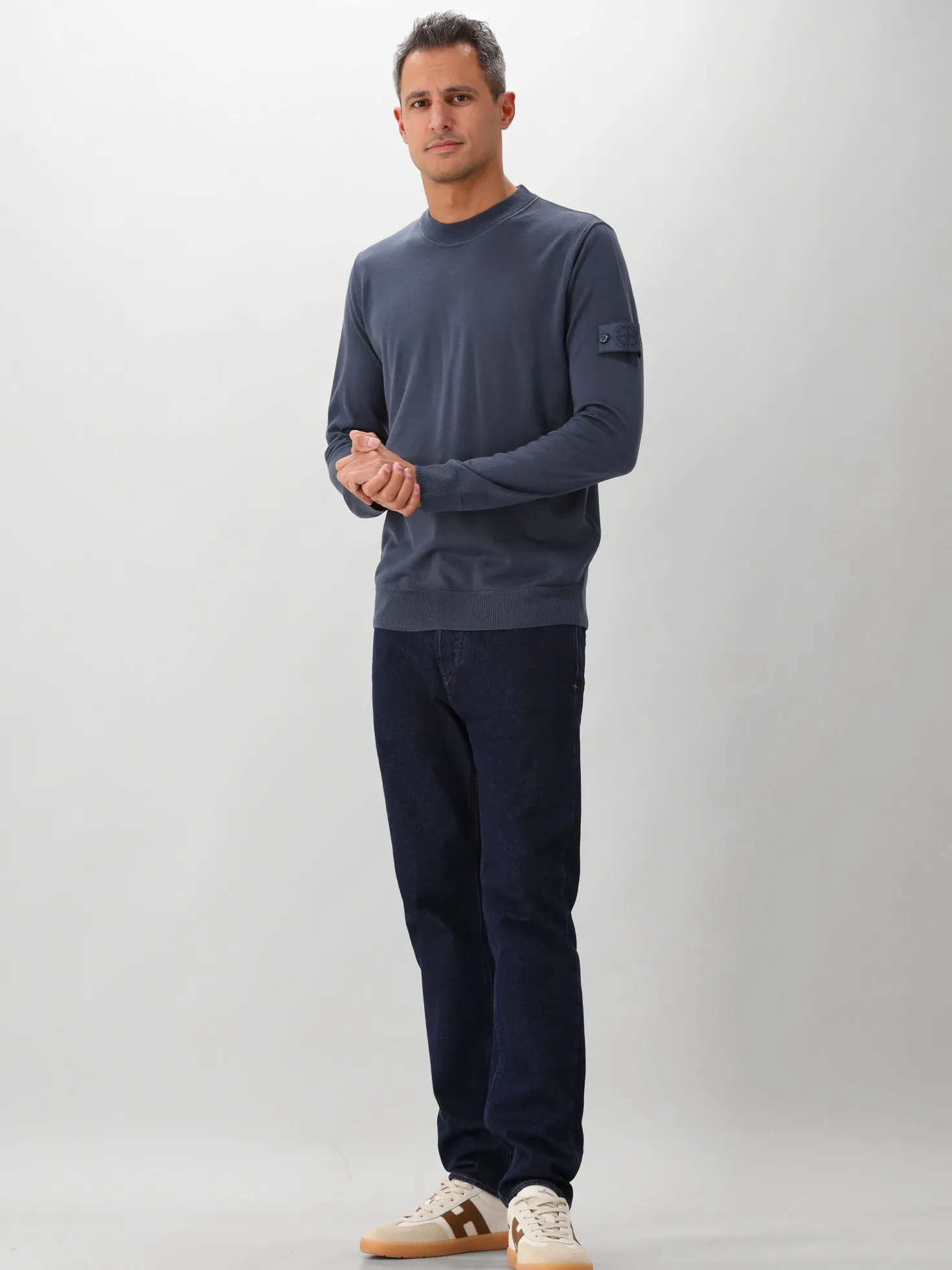 Stone Island Gebreide Trui Blauw Ghost