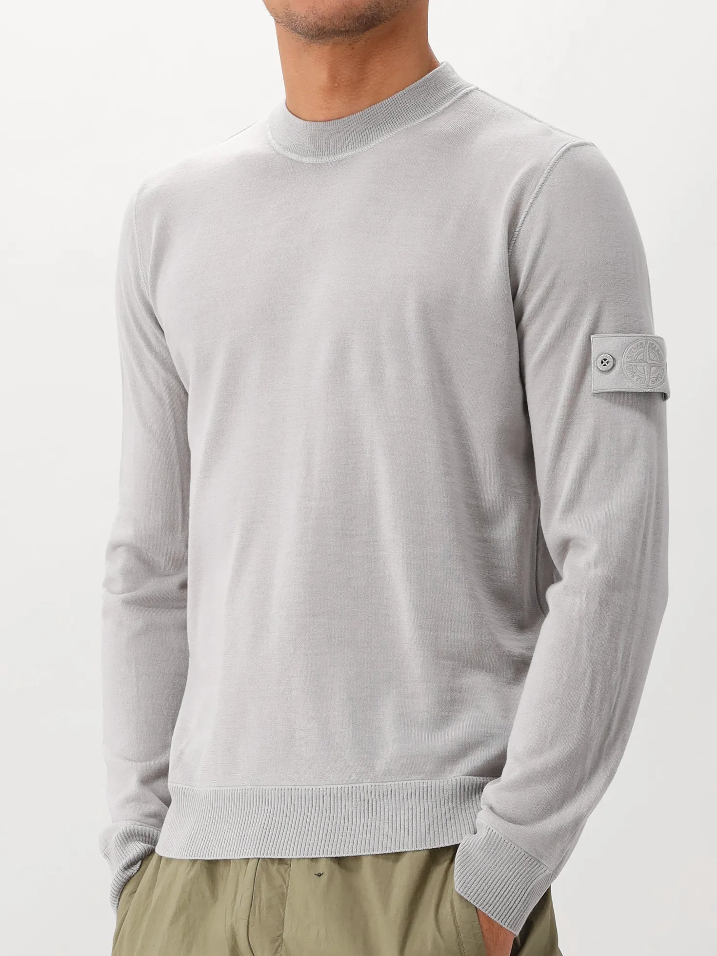 Stone Island Gebreide Trui Grijs Ghost