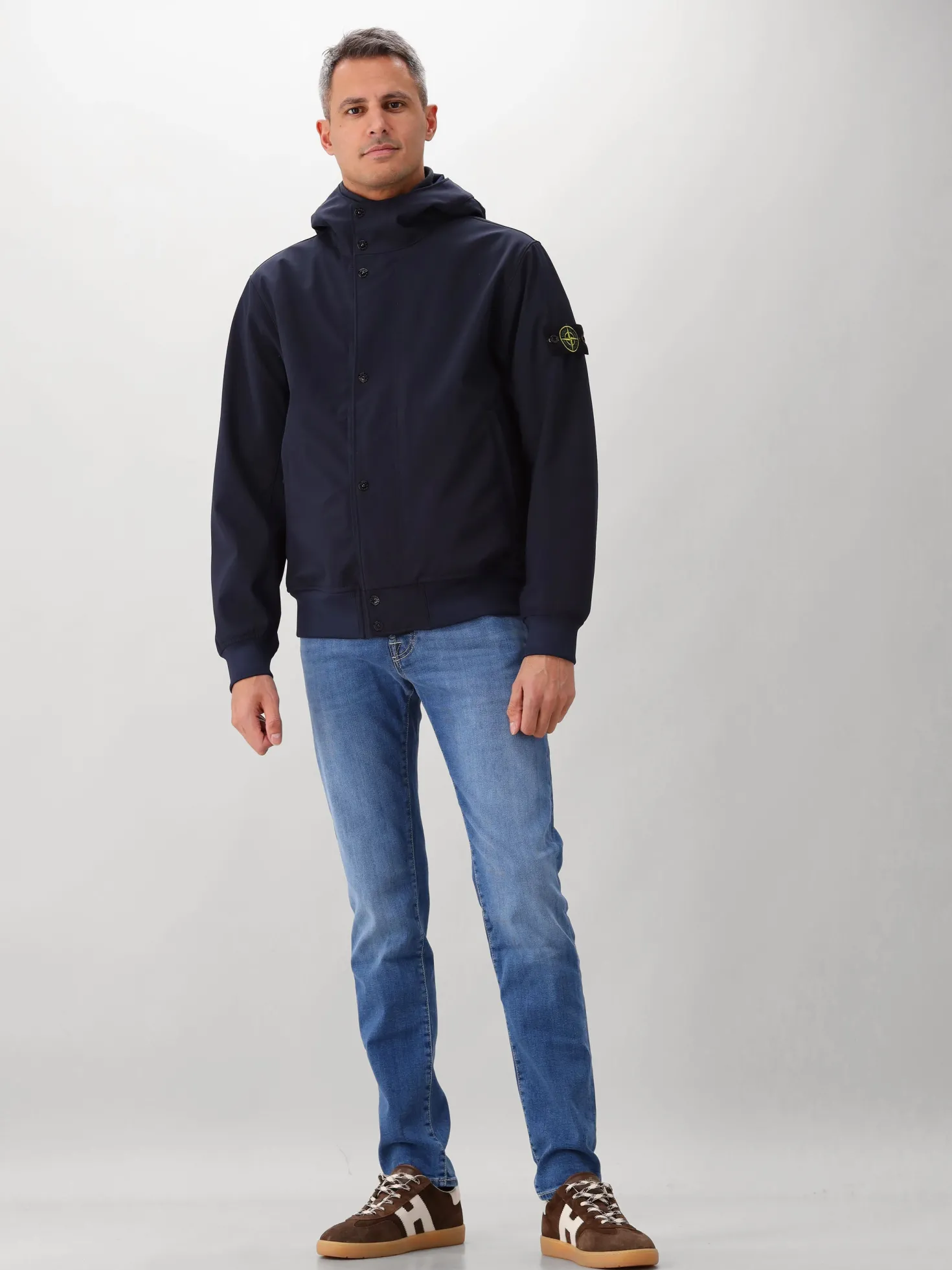 Stone Island Softshell Jas Blauw