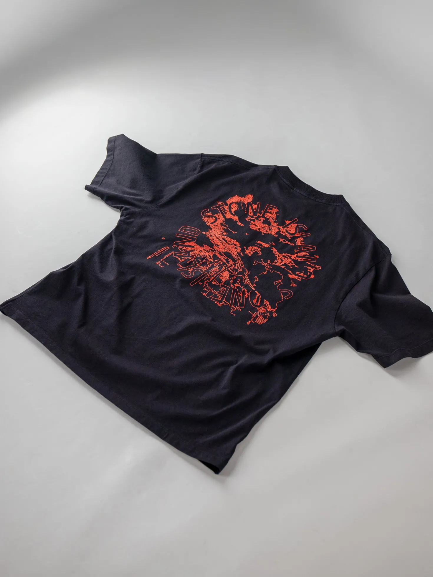 Stone Island T-shirt Backprint Zwart