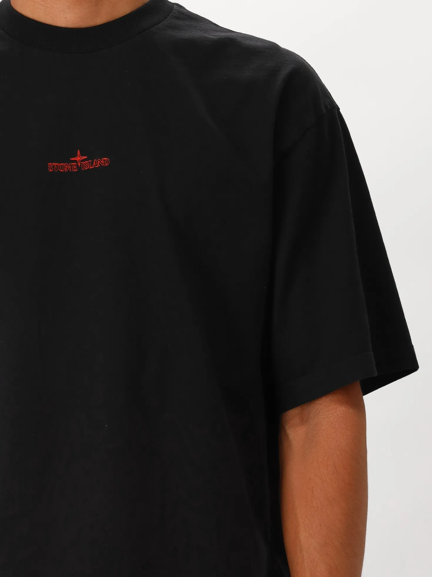 Stone Island T-shirt Backprint Zwart