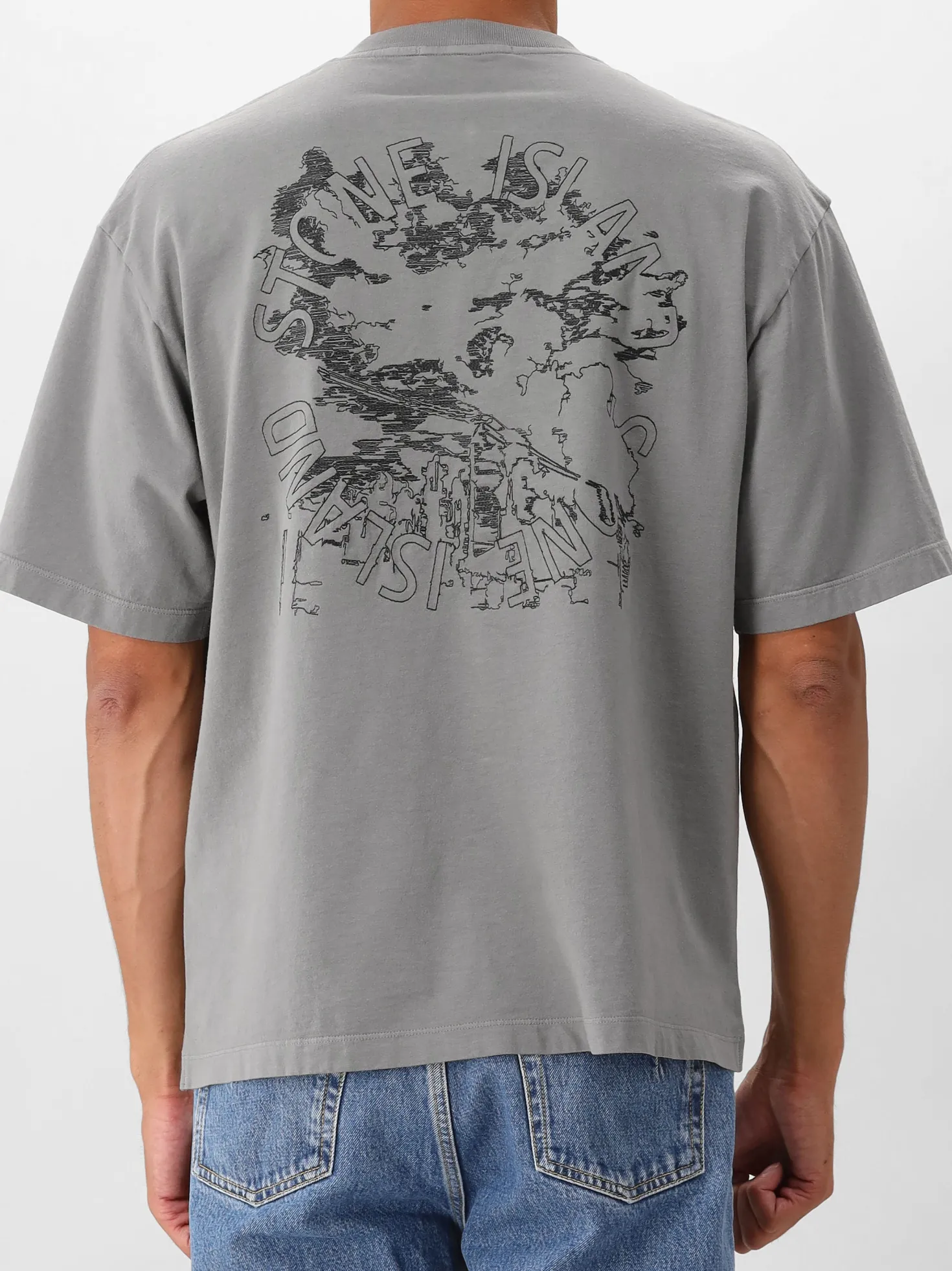Stone Island T-shirt Grijs Backprint