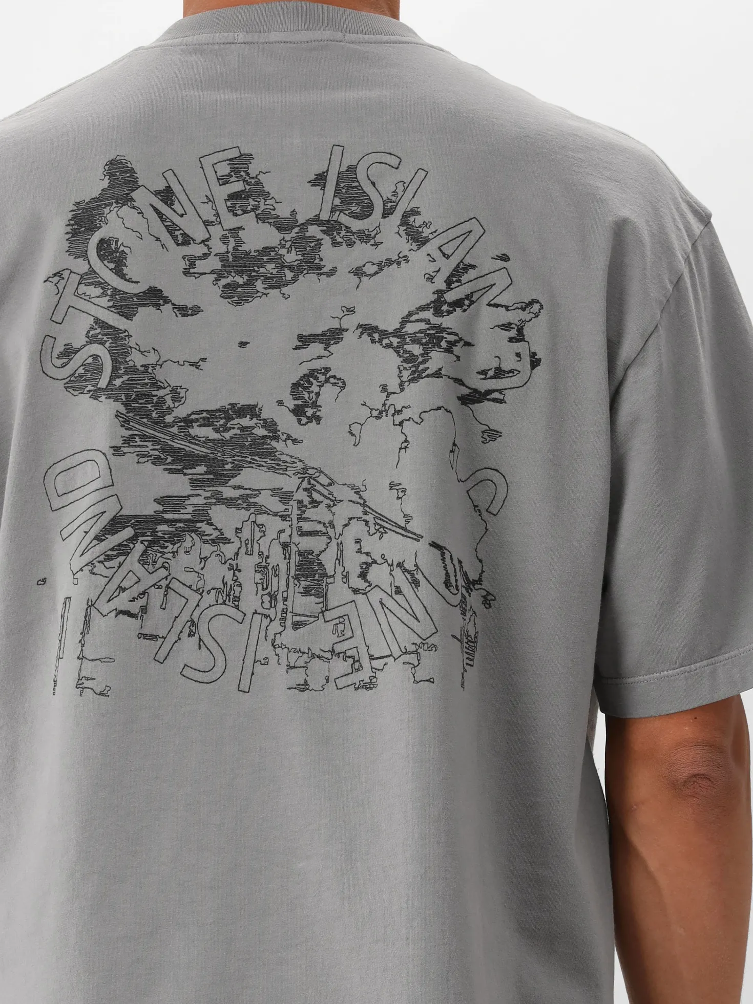 Stone Island T-shirt Grijs Backprint