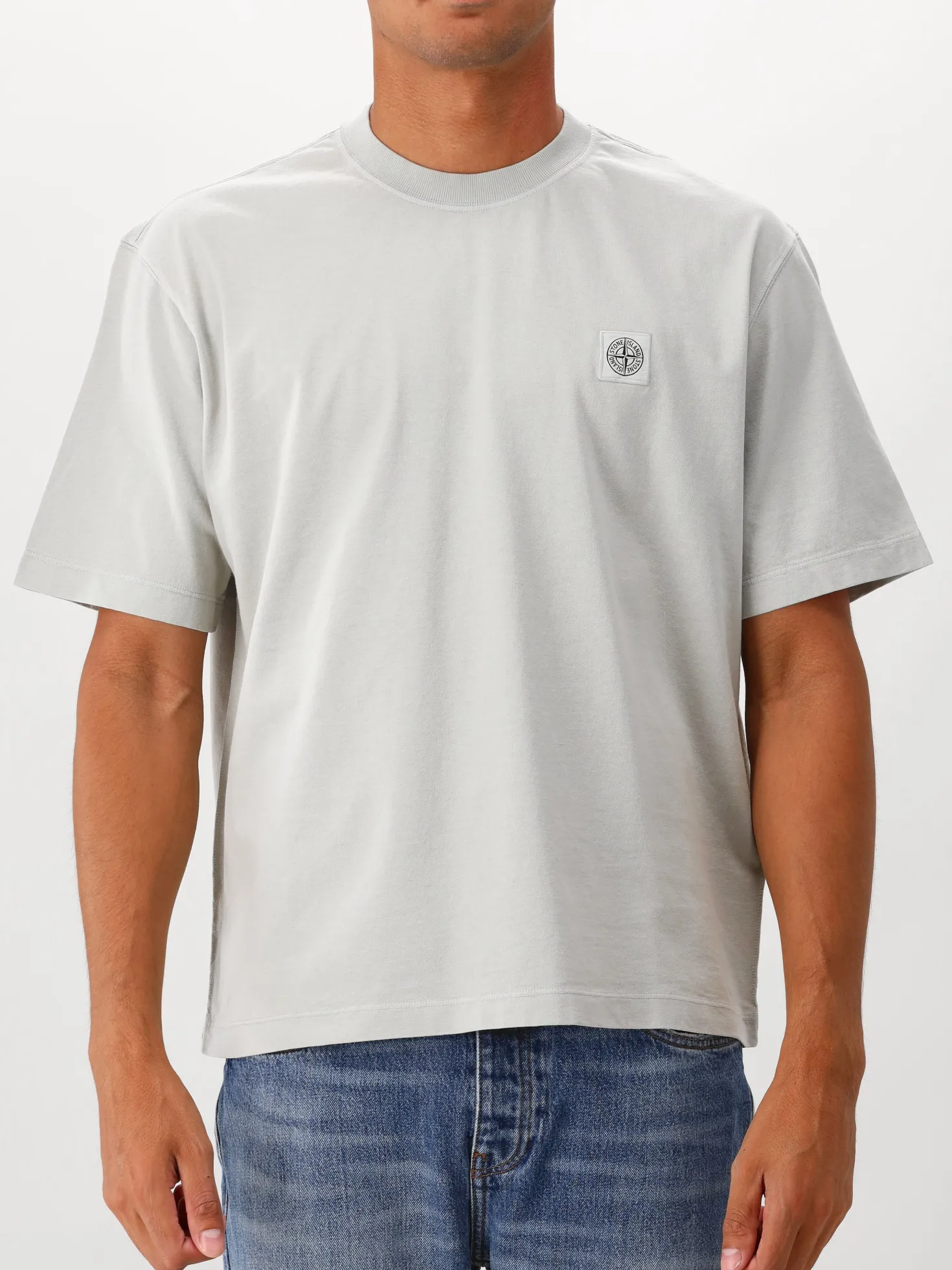 Stone Island T-shirt Grijs Patch Logo