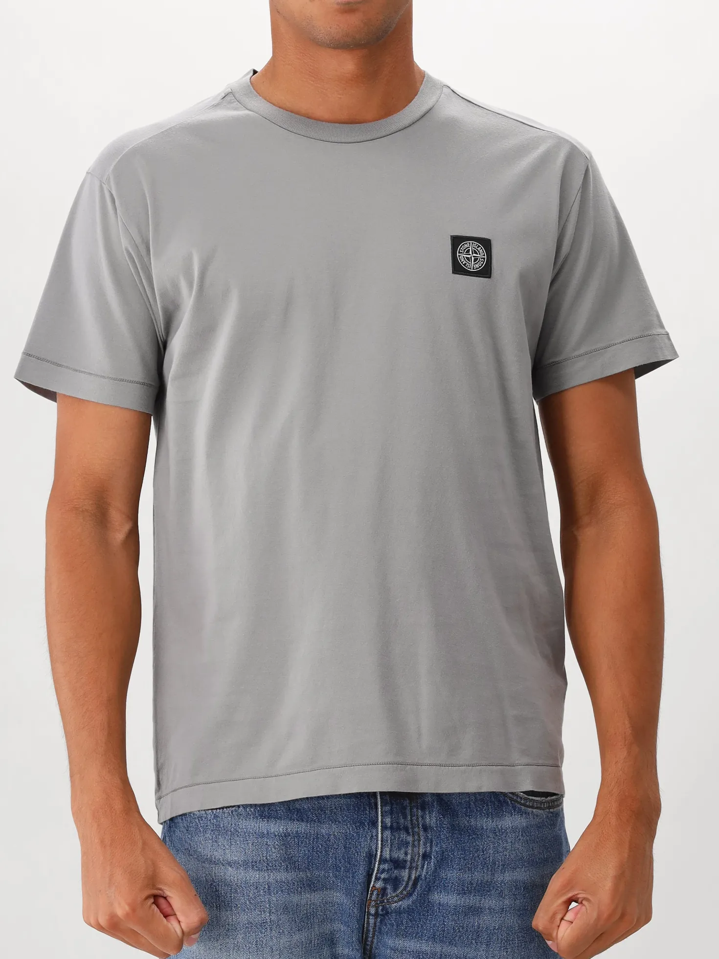 Stone Island T-shirt Grijs Patch Logo