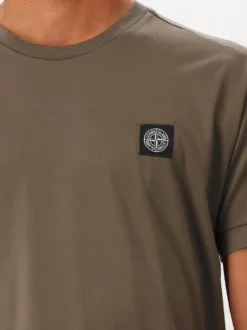 Stone Island T-shirt Groen Patch Logo