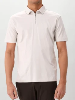 Valenza Polo Grijs Supima Polo Zip Pearl Grey