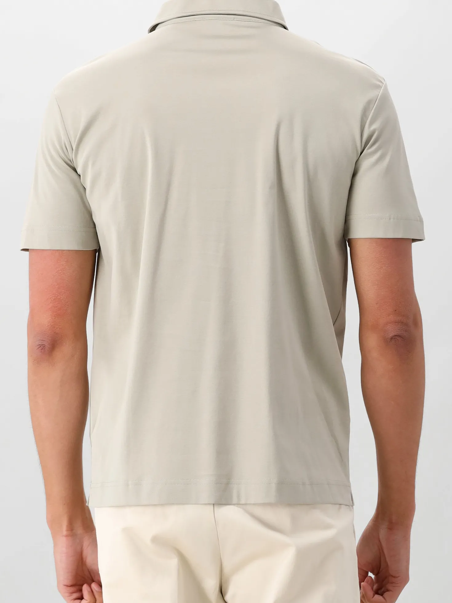 Valenza Polo Groen Supima Zip Collar Stone