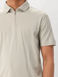 Valenza Polo Groen Supima Zip Collar Stone