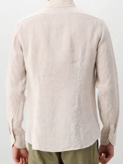 Xacus Linnen Overhemd Beige Tailor fit 748ML 11297 002