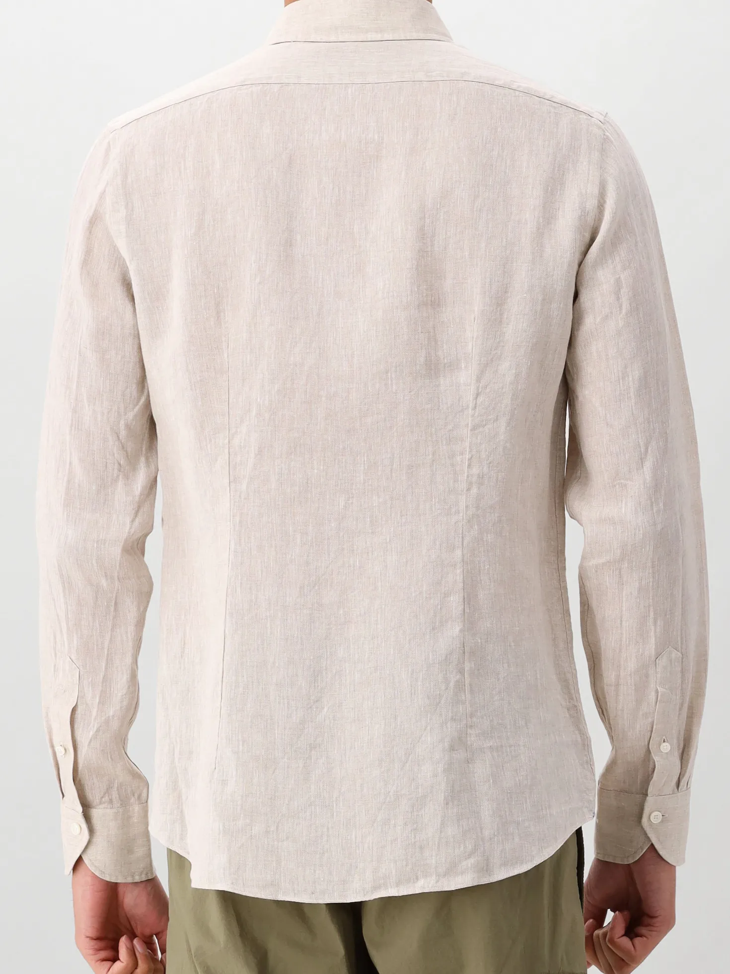 Xacus Linnen Overhemd Beige Tailor fit 748ML 11297 002