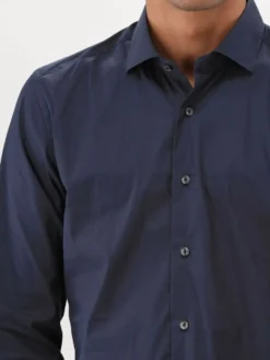 Xacus Overhemd Blauw Classic Shirt Slim Fit