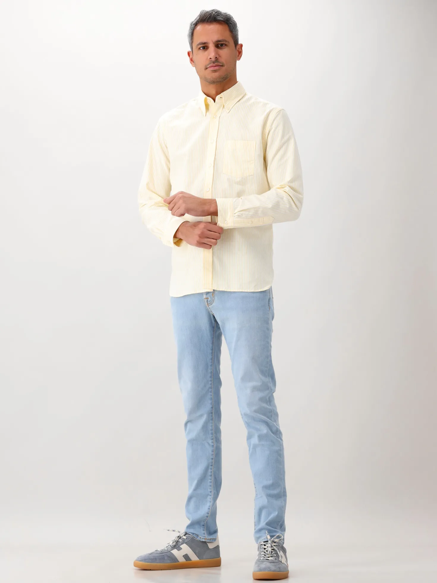 Xacus Overhemd Geel Legacy Shirt 421ML 21227 001