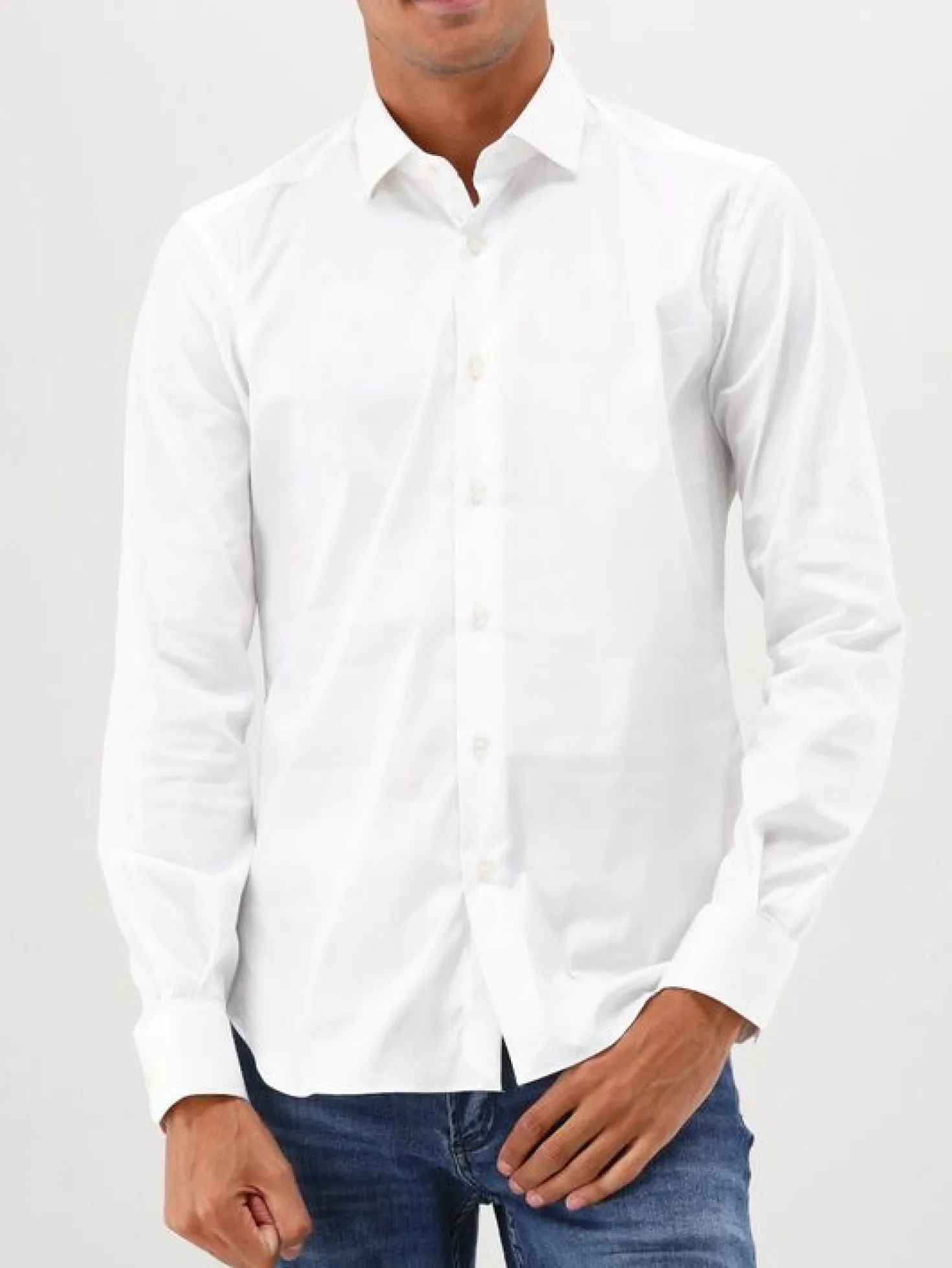 Xacus Overhemd Wit Classic Shirt Slim Fit