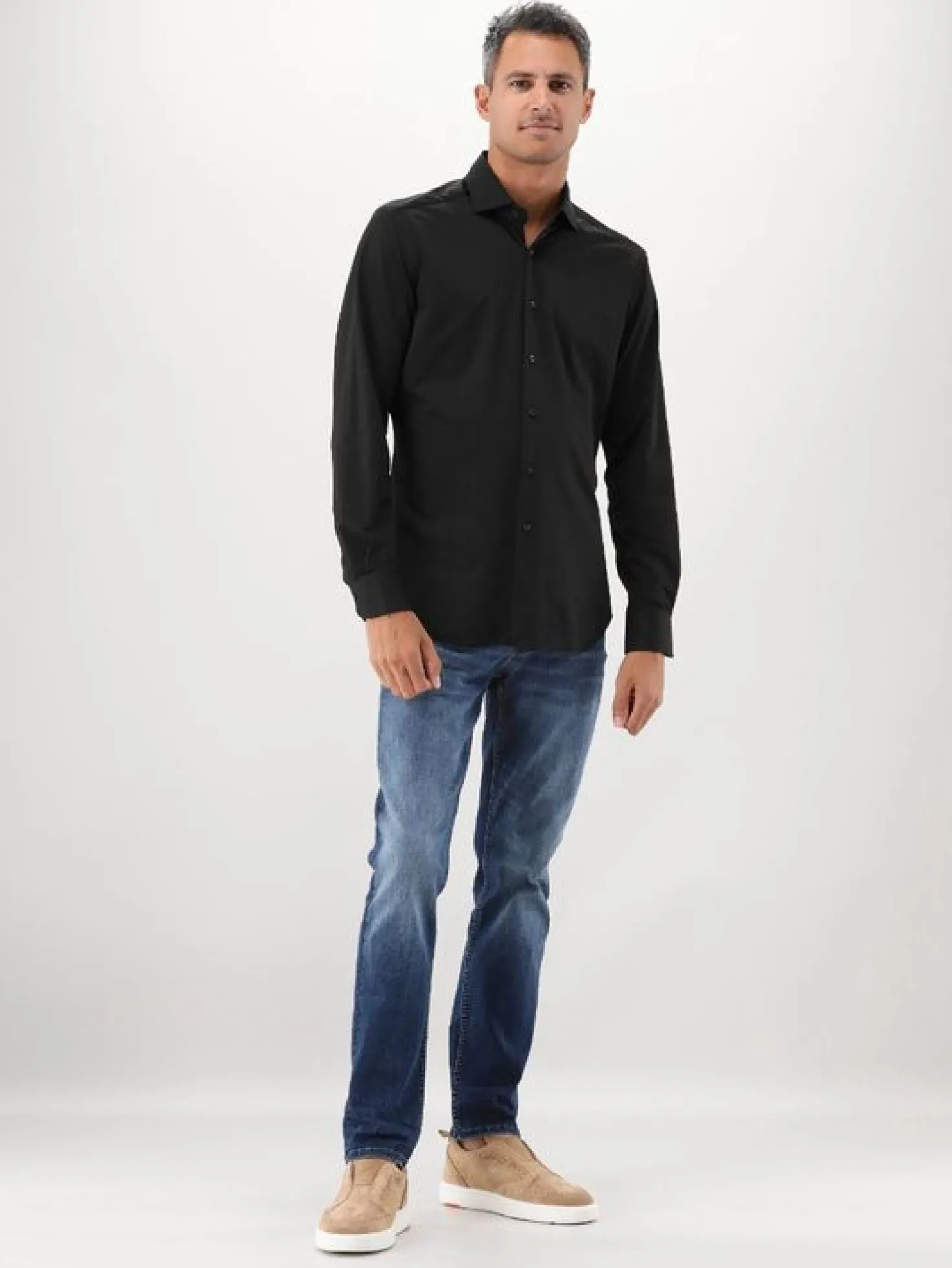 Xacus Overhemd Zwart Active Shirt Tailor Fit ACT558ML 11460 004
