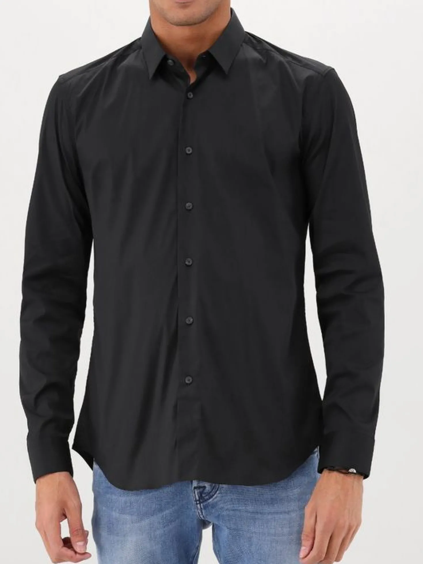 Xacus Overhemd Zwart Classic Shirt Slim Fit